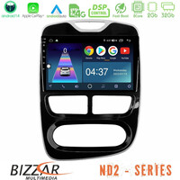 Bizzar nd2 Series 8core Android14 2+32gb  Renault Clio 2012-2016 Navigation Multimedia Tablet 10" με Carplay & Android Auto u-nd2-Rn783