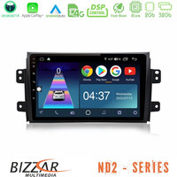 Bizzar nd2 Series 8core Android14 2+32gb  Suzuki sx4 2006-2014 Fiat Sedici 2006-2014 Navigation Multimedia Tablet 9" με Carplay & Android Auto u-nd2-Sz0649