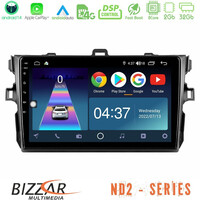 Bizzar nd2 Series 8core Android14 2+32gb  Toyota Corolla 2007-2012 Navigation Multimedia Tablet 9" με Carplay & Android Auto u-nd2-Ty0502