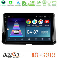 Bizzar nd2 Series 8core Android14 2+32gb  Toyota Corolla 2019-2022 Navigation Multimedia Tablet 9" με Carplay & Android Auto u-nd2-Ty0597