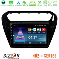 Bizzar nd2 Series 8core Android14 2+32gb  Citroen c-Elysee / Peugeot 301 Navigation Multimedia Tablet 9" με Carplay & Android Auto (Μαύρο)) u-nd2-Ct0070bl