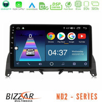 Bizzar nd2 Series 8core Android14 2+32gb  Mercedes c Class W204 Navigation Multimedia Tablet 9" με Carplay & Android Auto (Σκούρο Καφέ) u-nd2-Mb0842br