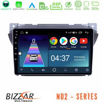 Bizzar nd2 Series 8core Android14 2+32gb  Suzuki Alto &Amp; Nissan Pixo Navigation Multimedia Tablet 9″ με Carplay & Android Auto u-nd2-Sz0423