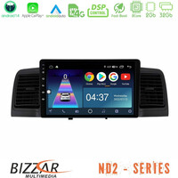 Bizzar nd2 Series 8core Android14 2+32gb  Toyota Corolla 2002-2006 Navigation Multimedia Tablet 9" με Carplay & Android Auto (Black) u-nd2-Ty0254bl
