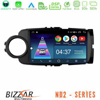 Bizzar nd2 Series 8core Android14 2+32gb  Toyota Yaris Navigation Multimedia Tablet 9" (Μαύρο Χρώμα) με Carplay & Android Auto u-nd2-Ty0635