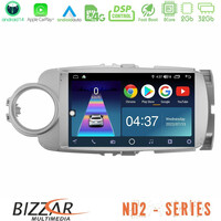 Bizzar nd2 Series 8core Android14 2+32gb  Toyota Yaris Navigation Multimedia Tablet 9" με Carplay & Android Auto u-nd2-Ty1777