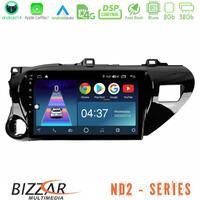 Bizzar nd2 Series 8core Android14 2+32gb  Toyota Hilux 2017-2021 Navigation Multimedia Tablet 10" με Carplay & Android Auto u-nd2-Ty600