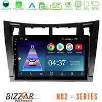 Bizzar nd2 Series 8core Android14 2+32gb  Toyota Yaris Navigation Multimedia Tablet 9" (Μαύρο Χρώμα) με Carplay & Android Auto u-nd2-Ty626b
