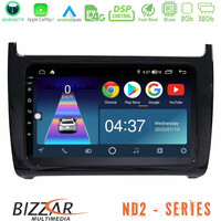 Bizzar nd2 Series 8core Android14 2+32gb  vw Polo Navigation Multimedia Tablet 9" με Carplay & Android Auto u-nd2-Vw6901bl