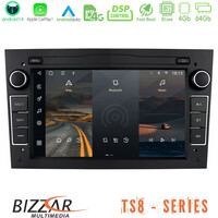 Bizzar Opel Astra/corsa/antara/zafira 8core Android14 4+64gb Navigation Multimedia Deckless 7" με Carplay/androidauto (Oem Style | Piano Black Color) u-ts8-Op12bl