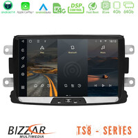 Bizzar Dacia/renault 2012-> 8core Android14 4+64gb Navigation Multimedia Tablet 7" με Carplay & Android Auto (Oem Style) u-ts8-Rn87