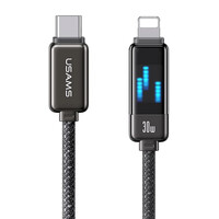 USAMS καλώδιο Lightning σε USB-C SJ743, 30W, 480Mbps, 1.2m, μαύρο