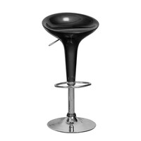 Ε248,7 DISCO Σκαμπό BAR, Βάση Χρώμιο, ABS Μαύρο, Ρυθμιζόμενο Ύψος, Περιστρεφόμενο
