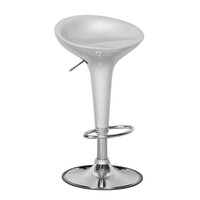 Ε248,2 DISCO Σκαμπό BAR, Βάση Χρώμιο, ABS Silver, Ύψος Ρυθμιζόμενο, Περιστρεφόμενο