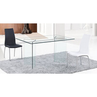 ΕΜ727 GLASSER Τραπέζι - Γραφείο Διάφανο Γυαλί 12mm