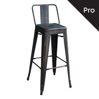 Ε5199,10 RELIX Σκαμπό Bar-Pro με Πλάτη, Μέταλλο Βαφή Antique Black