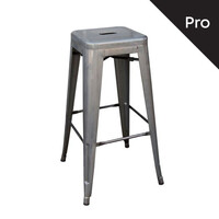 Ε5190,6 RELIX Σκαμπό Bar-Pro, Στοιβαζόμενο, Μέταλλο Βαφή Metal με Διακοσμητική Σκουριά