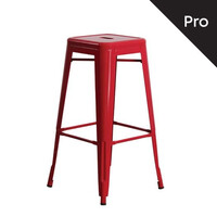 Ε5190,2 RELIX Σκαμπό Bar-Pro, Στοιβαζόμενο, Μέταλλο Βαφή Κόκκινο