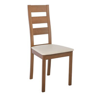 Ε782,1 MILLER Καρέκλα Οξιά Aroma Beech, PVC Εκρού