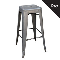 Ε5193,6 RELIX Σκαμπό Bar-Pro H.67cm, Στοιβαζόμενο, Μέταλλο Βαφή Metal με Διακοσμητική Σκουριά