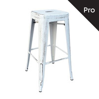 Ε5190,12 RELIX Σκαμπό Bar-Pro, Στοιβαζόμενο, Μέταλλο Βαφή Antique White