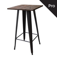 Ε5197,10 RELIX Wood Τραπέζι Bar-Pro, Μέταλλο Βαφή Antique Black, Απόχρωση Ξύλου Dark Oak