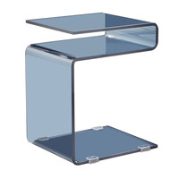 ΕΜ735,1 GLASSER Smoke Τραπεζάκι Βοηθητικό Γυαλί 12mm
