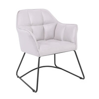 ΕΜ719,2 POLLY Πολυθρόνα Μέταλλο Βαφή Μαύρο, Ύφασμα Suede Ανοιχτό Γκρι
