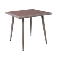 Ε6890,1 SERRANO Τραπέζι Κήπου-Βεράντας Μέταλλο Βαφή Sand Beige, Polywood Καρυδί