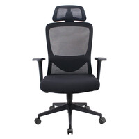 POWERTECH καρέκλα γραφείου PT-1390 με ανάκλιση, ρυθμιζόμενο ύψος, μαύρη