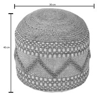 Σκαμπό-πουφ Pallo Inart γιούτα-βαμβάκι σε φυσική απόχρωση Φ40x30εκ