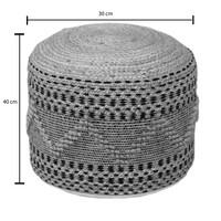 Σκαμπό-πουφ Βangku Inart γιούτα-βαμβάκι σε φυσική απόχρωση Φ45x30εκ