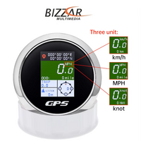 Bizzar Marine Digital gps Speedometer lcd Display Odometer Voltmeter 85mm d-Cx8050wh