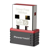 POWERTECH ασύρματος USB αντάπτορας δικτύου PT-1383, 300Mbps WiFi 6