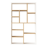 Βιβλιοθήκη Boteca 10θέσεων pakoworld σε φυσική-λευκή απόχρωση 75x22x123.6εκ