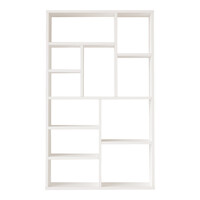 Βιβλιοθήκη Boteca 10θέσεων pakoworld σε λευκή απόχρωση 75x22x123.6εκ