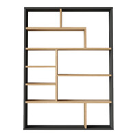 Βιβλιοθήκη Decora pakoworld σε φυσική-ανθρακί απόχρωση 90x22x123.6εκ