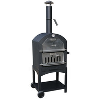 BORMANN ELITE BBQ1960 BORMANN Elite BBQ1960 Παραδοσιακός Ξυλόφουρνος/Φούρνος Πίτσας 34.5x50cm,με Ρόδες & Αποθηκευτικό Χώρο