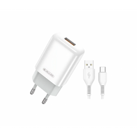 jager ΦΟΡΤΙΣΤΗΣ 2.4A - 1 ΘΥΡA USB + ΚΑΛΩΔΙΟ USB / TYPE C 1M (EU01)