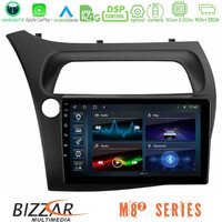Bizzar m8² Series 8core Android14 4+32gb Honda Civic Hatchback 2006-2011 Navigation Multimedia Tablet 9" με Carplay & Android Auto u-m82-Hd0942