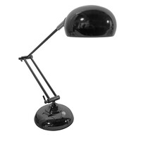 GloboStar® OFFICE 01392 Μοντέρνο Επιτραπέζιο Φωτιστικό Πορτατίφ Μονόφωτο 1 x E27 IP20 Μαύρο Μέταλλο - Μ12 x Π12 x Υ80cm