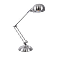 GloboStar® OFFICE 01393 Μοντέρνο Επιτραπέζιο Φωτιστικό Πορτατίφ Μονόφωτο 1 x E27 IP20 Ασημί Μέταλλο - Μ14 x Π14 x Υ80cm