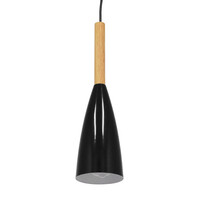 GloboStar® DILLON 00877 Μοντέρνο Κρεμαστό Φωτιστικό Καμπάνα Μονόφωτο 1 x E27 IP20 Μαύρο Μέταλλο - Μ11 x Π11 x Υ36cm