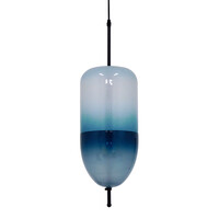 GloboStar® TEARDROP 01504 Μοντέρνο Κρεμαστό Φωτιστικό Ανάρτηση Τρίφωτο 3 x G4 Τιρκουάζ Γυαλί - Μ20 x Π20 x Υ65cm