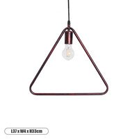 GloboStar® DELTA 01581 Μοντέρνο Κρεμαστό Φωτιστικό Ανάρτηση Μονόφωτο 1 x E27 IP20 Χάλκινο Μέταλλο - Μ37 x Π4 x Υ33cm