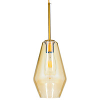 GloboStar® AMARIS 00871 Μοντέρνο Κρεμαστό Φωτιστικό Ανάρτηση Μονόφωτο 1 x E27 IP20 Μελί Γυαλί - Μ17 x Π17 x Y30cm
