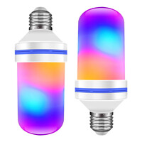 GloboStar® 76076 Λάμπα E27 TUBULAR Διακοσμητική LED 9W 450lm 320° AC 85-265V με 4 Λειτουργίες Εφέ RGB Φλόγας και Αναστροφή RGB Φλόγας