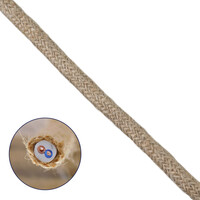 GloboStar® 77640 Εύκαμπτο Σχοινί Τριχιά Πλεκτό 1m Διαμέτρου 7mm Μπεζ με Εσωτερικό Καλώδιο Διατομής 2x0.75mm