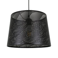 GloboStar® SPARKLE 00733 Μοντέρνο Κρεμαστό Φωτιστικό Καπέλο Μονόφωτο 1 x E27 IP20 Μαύρο Μέταλλο - Μ35 x Π35 x Υ26cm