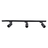 GloboStar® LEO 60355 Μοντέρνο Φωτιστικό Οροφής Ράγα Τρίφωτο 3 x GU10 IP20 Μαύρο Αλουμίνιο - Μ100 x Π6 x Υ20cm - 5 Χρόνια Εγγύηση